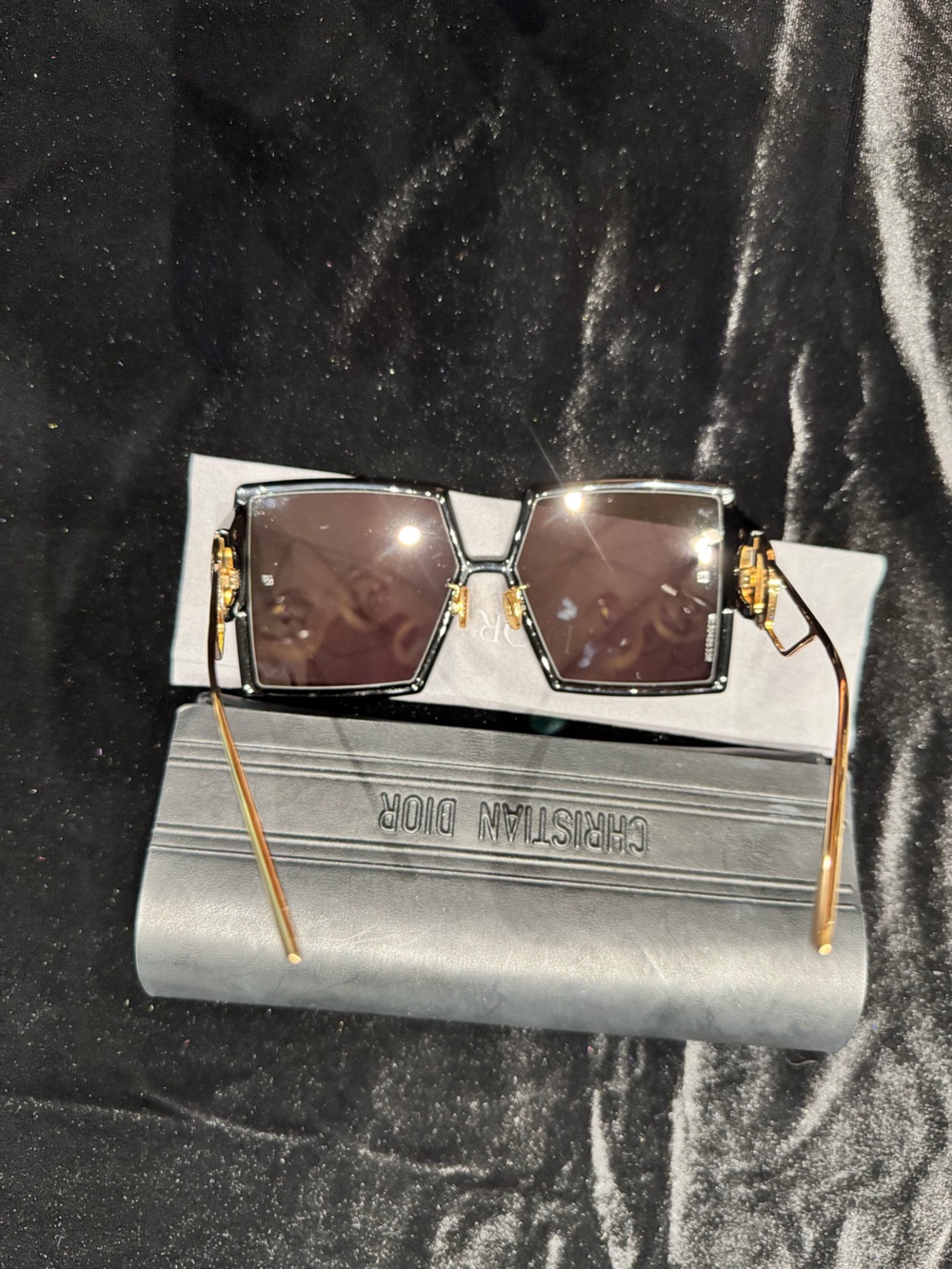 DIOR SUNGLASSES Black Oversized Square Sunglasses - Picture 7 of 10